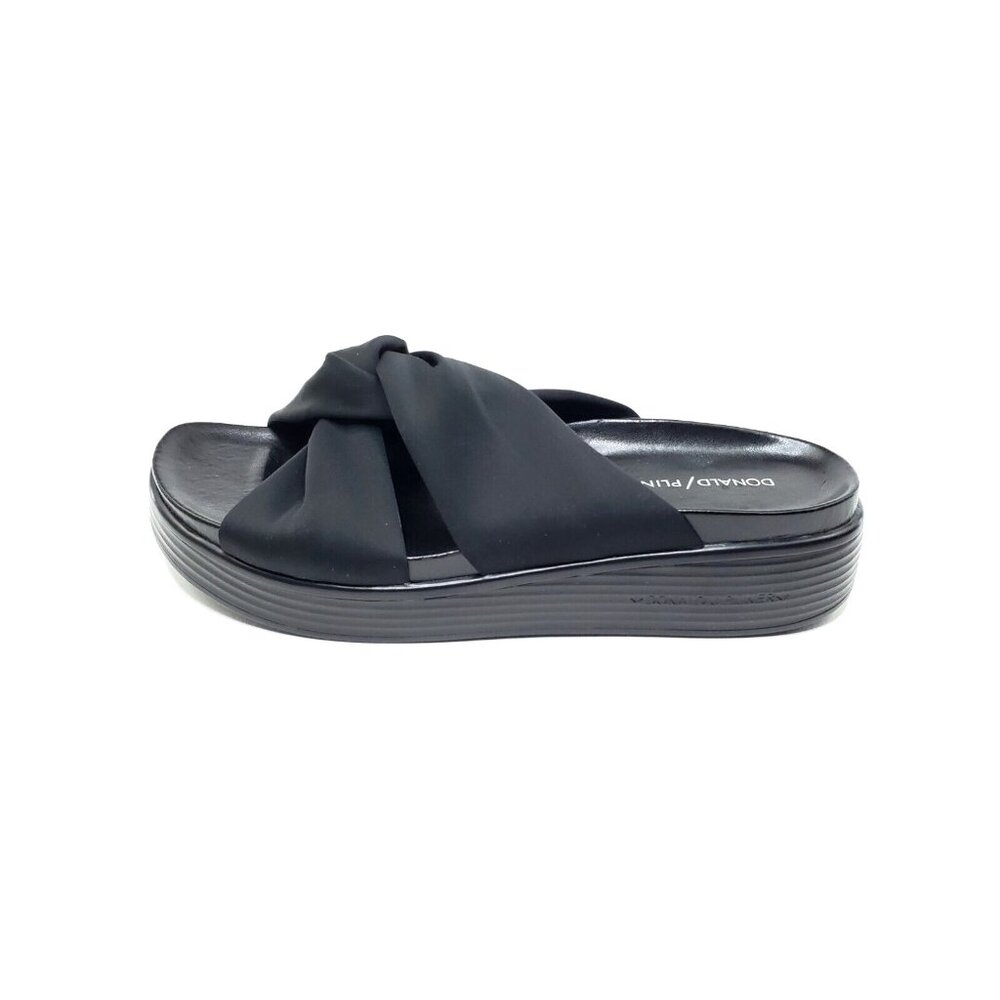 Donald Pliner Folley Slide Sandal Cross STRAP Elastic Black Womens US 8 M